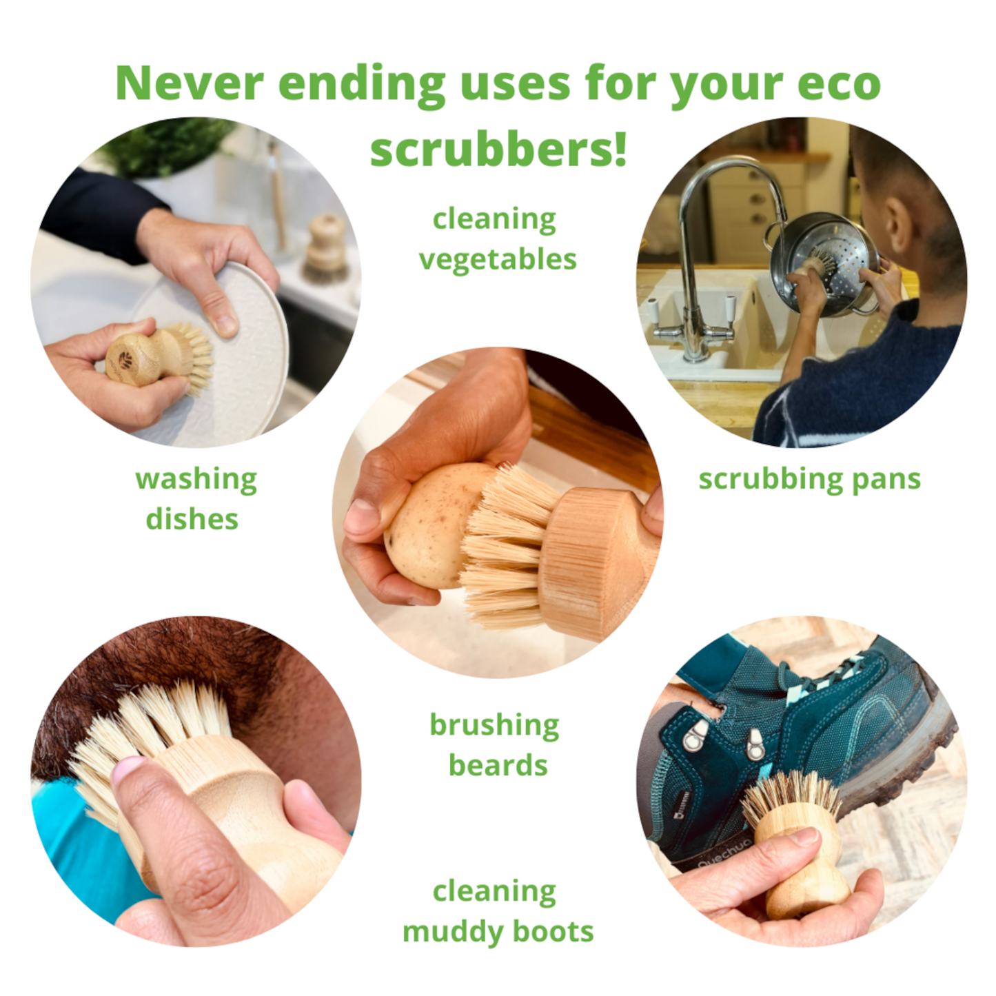 Dish Soap & Bamboo Scrubbing Brush Eco Friendly Gift Set