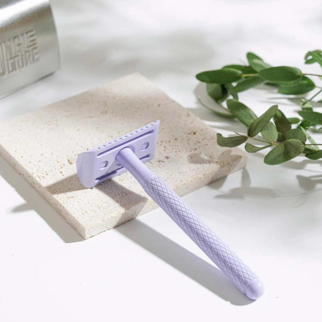 Lavender Reusable Metal Safety Razors - Includes 10x Razor Blades