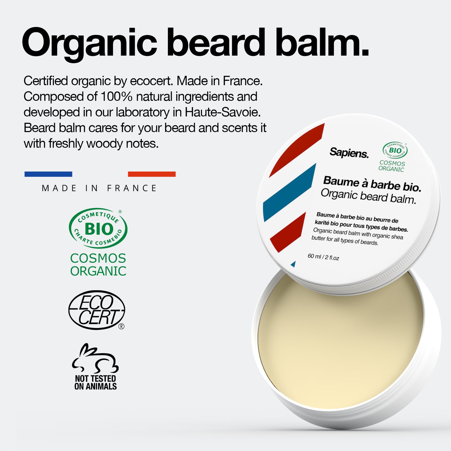 Organic beard balm 60ml - Fresh X Woody