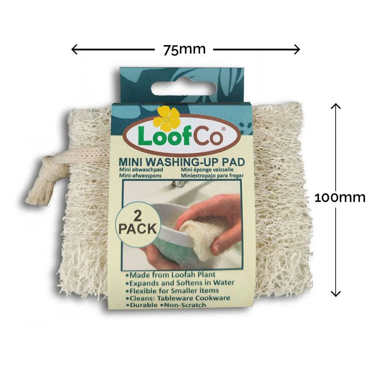 Loofah Dish Pads | Mini Washing-Up Pad 2-Pack