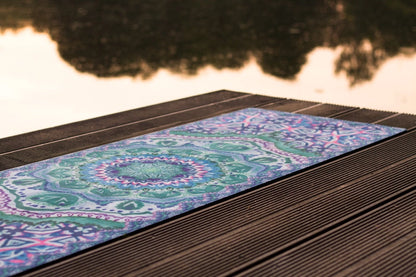 Mala Hybrid Yoga Mat Boho Green, Fitness Yoga Mat, Easter