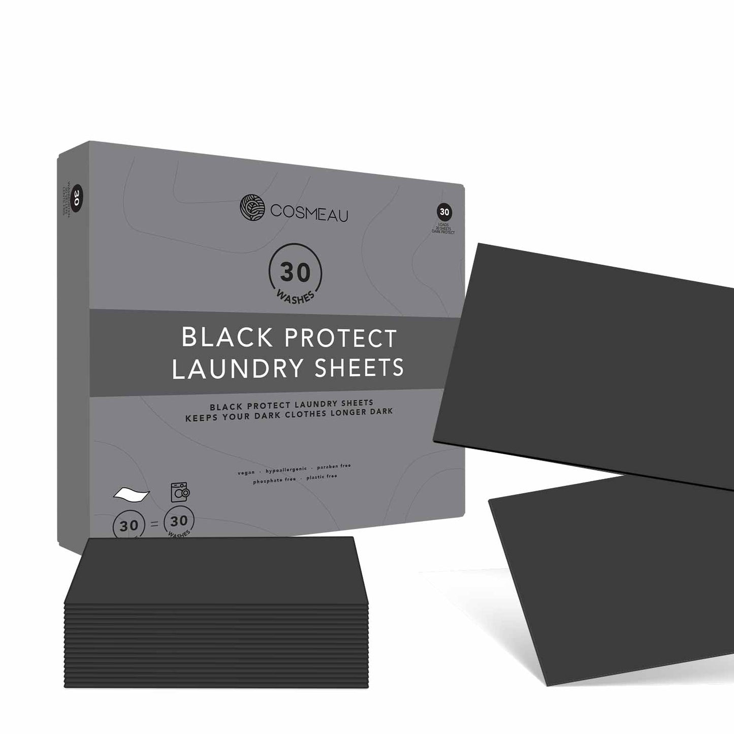 Cosmeau Black Protect Laundry Sheets: 30 washes