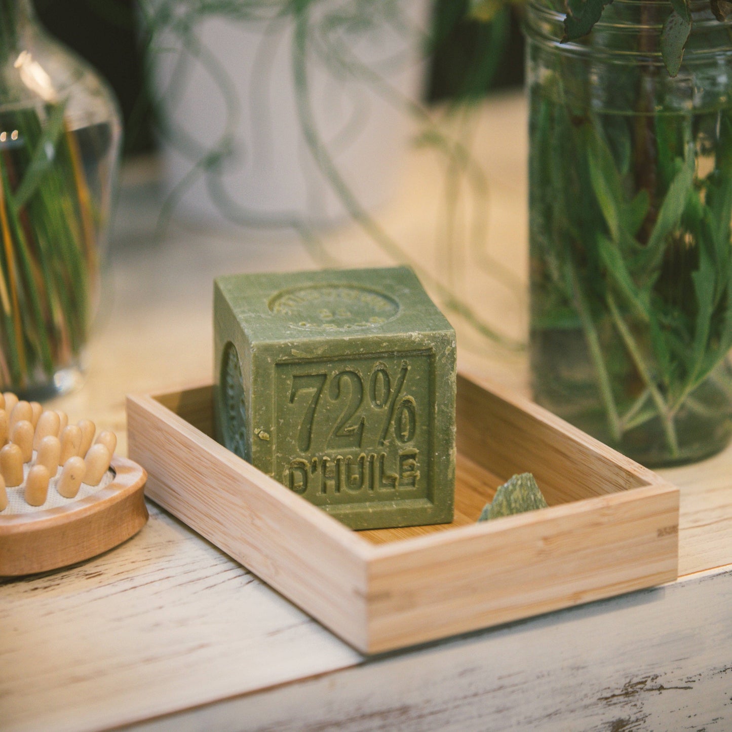 Marseille soap 72% - 300g cube: With packaging - Plastic protection