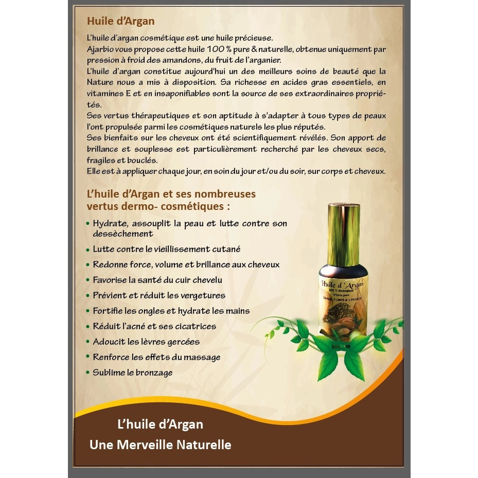 100% Natural And Organic Cosmetic Argan Oil.