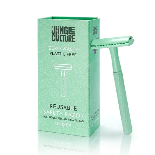 Mint Green Safety Razor with Travel Pouch (Eco-friendly Metal Safety Razor in Gift Presentation Box)