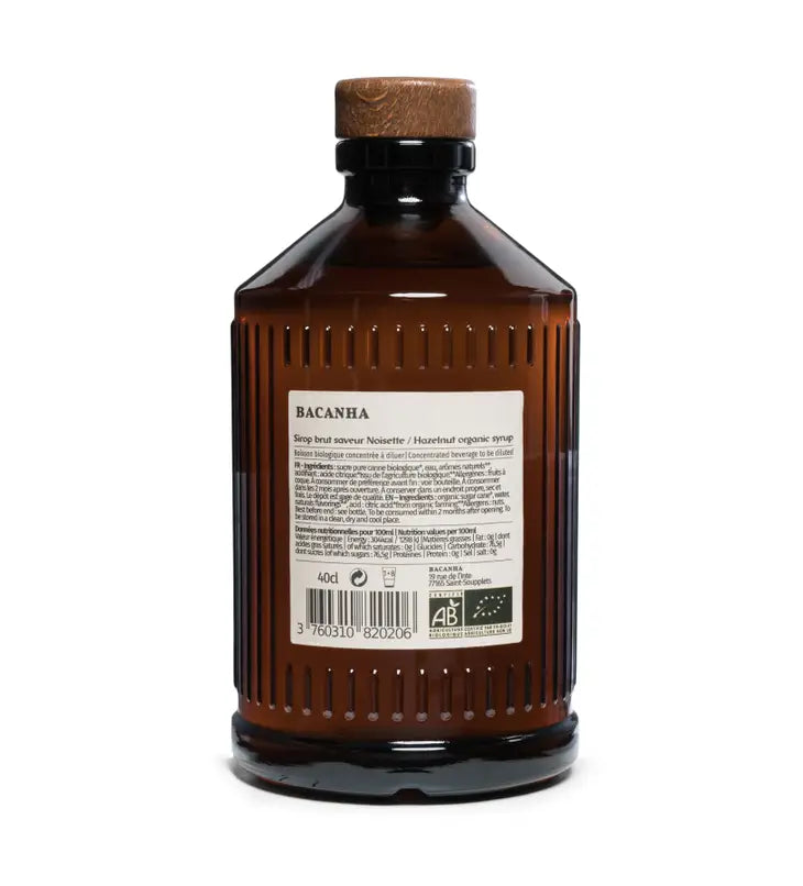 Raw Hazelnut Syrup - Organic - 400ml - 13,5 fl. oz.