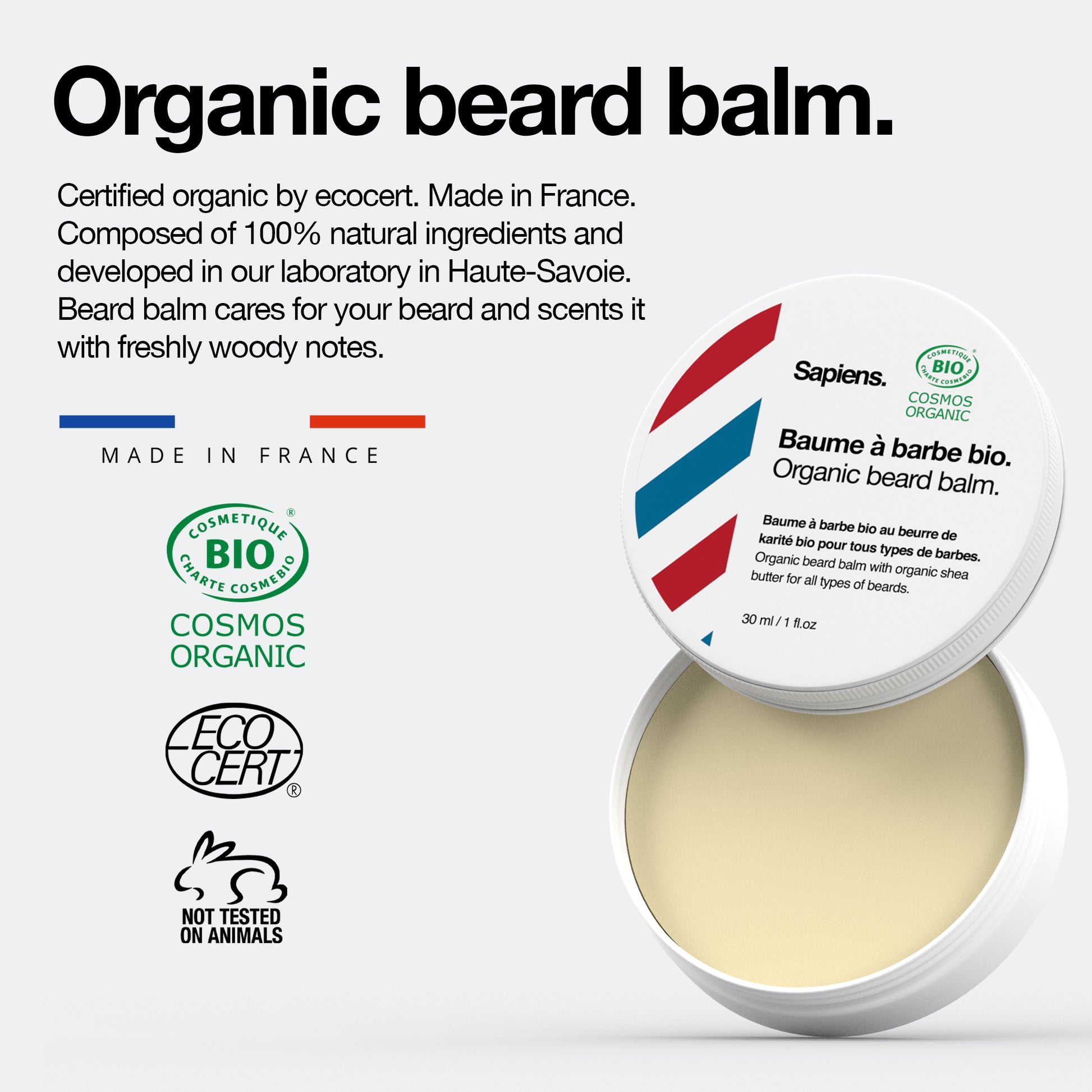Organic Beard Balm 30ml - Fresh X Woody.