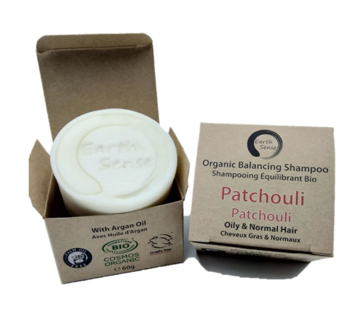Organic Certified Balancing Solid Shampoo - Patchouli - Oily & all Hair Types 60g.