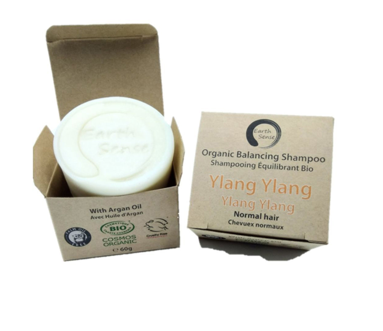 Organic Certified Balancing Solid Shampoo - Ylang Ylang - Normal & all Hair Types 60g.