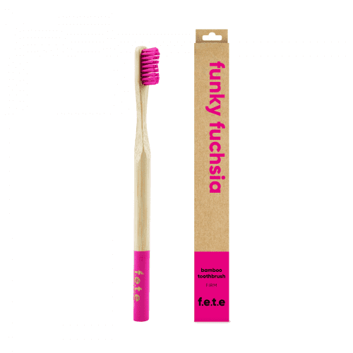 ‘Funky Fuchsia’ Adult’s Firm Bamboo Toothbrush.