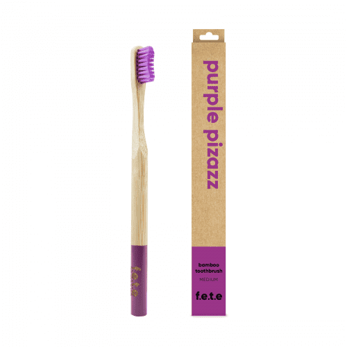 ‘Purple Pizazz’ Adult’s Medium Bamboo Toothbrush.