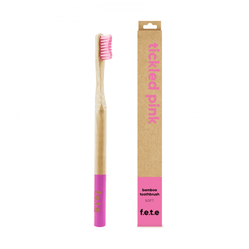 ‘Tickled Pink’ Adult’s Soft Bamboo Toothbrush.