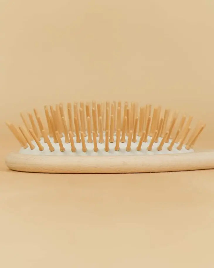 Wooden pins hairbrush